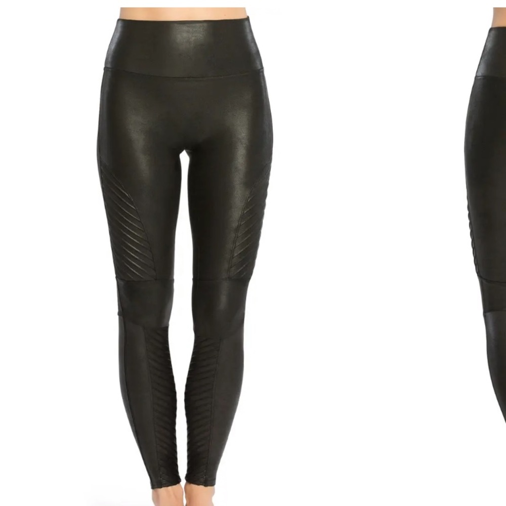 Spanx brand faux leather Moto legging petite medium NWT